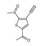 5-acetyl-2-methylsulfinylthiophene-3-carbonitrile结构式