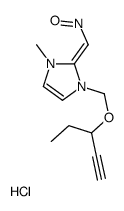 [(Z)-[1-methyl-3-(pent-1-yn-3-yloxymethyl)imidazol-2-ylidene]methyl]-oxoazanium,chloride Structure