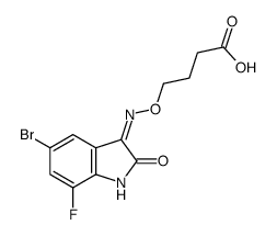 4-[(5-bromo-7-fluoro-2-oxoindol-3-yl)amino]oxybutanoic acid结构式