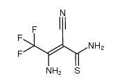 (Z)-3-amino-2-cyano-4,4,4-trifluorobut-2-enethioamide结构式