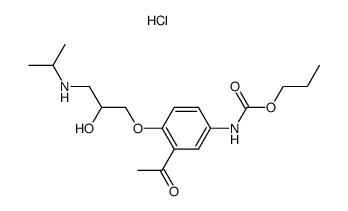 propyl 3-acetyl-4-<(2-hydroxy-3-isopropylamino)propoxy>carbanylate hydrochloride Structure