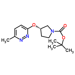 2-Methyl-2-propanyl (3S)-3-[(6-methyl-3-pyridazinyl)oxy]-1-pyrrolidinecarboxylate结构式