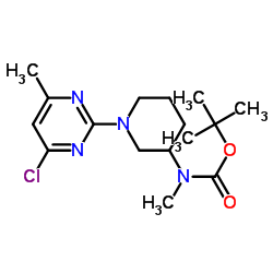 [1-(4-Chloro-6-methyl-pyrimidin-2-yl)-piperidin-3-yl]-methyl-carbamic acid tert-butyl ester结构式
