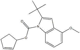 tert-butyl 2-cyclopentenyl-4-Methoxy-1H-indole-1-carboxylate结构式