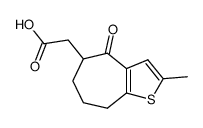 2-methyl-4-oxo-5,6,7,8-tetrahydro-4H-cyclohepta[b]thiophen-5-acetic acid Structure