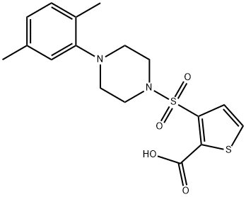 3-{[4-(2,5-dimethylphenyl)piperazin-1-yl]sulfonyl}thiophene-2-carboxylic acid Structure