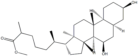 3α,7α-Dihydroxy-5β-cholestan-26-oic acid methyl ester结构式