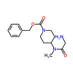 Benzyl 4-[glycyl(methyl)amino]-1-piperidinecarboxylate结构式