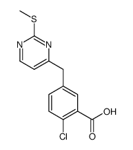 2-chloro-5-((2-methylsulfanylpyrimidin-4-yl)methyl)benzoic acid Structure