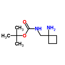 tert-butyl N-[(1-aminocyclobutyl)methyl]carbamate Structure