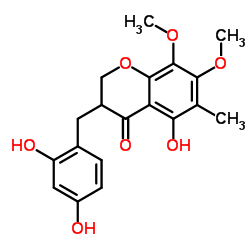 3-(2,4-Dihydroxybenzyl)-5-hydroxy-7,8-dimethoxy-6-methylchroman-4-one structure