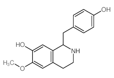1-[(4-hydroxyphenyl)methyl]-6-methoxy-1,2,3,4-tetrahydroisoquinolin-7-ol Structure