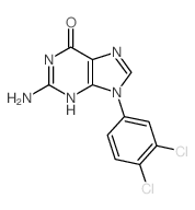 2-amino-9-(3,4-dichlorophenyl)-3H-purin-6-one结构式