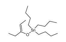 trans-(C4H9)3SnOC(C2H5)CHCH3 Structure