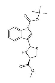 1-(tert-butoxycarbonyl)-4-methoxycarbonyl-3-(thiazolidin-2-yl)indole Structure