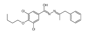 4-butoxy-3,5-dichloro-N-[(E)-1-phenylpropan-2-ylideneamino]benzamide结构式