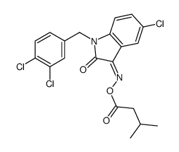 [(Z)-[5-chloro-1-[(3,4-dichlorophenyl)methyl]-2-oxoindol-3-ylidene]amino] 3-methylbutanoate Structure