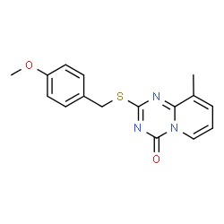 2-[(4-Methoxybenzyl)sulfanyl]-9-methyl-4H-pyrido[1,2-a][1,3,5]triazin-4-one结构式