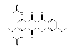3,8-dimethoxy-1-methyl-6,11,12-trioxo-11,12-dihydro-6H-benzo[b]xanthene-7,10-diyl diacetate结构式