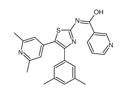 N-[4-(3,5-dimethylphenyl)-5-(2,6-dimethylpyridin-4-yl)-1,3-thiazol-2-yl]pyridine-3-carboxamide结构式