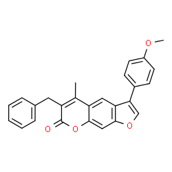 6-benzyl-3-(4-methoxyphenyl)-5-methylfuro[3,2-g]chromen-7-one结构式