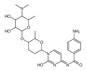 4-amino-N-[1-[5-[5-(dimethylamino)-3,4-dihydroxy-6-methyloxan-2-yl]oxy-6-methyloxan-2-yl]-2-oxopyrimidin-4-yl]benzamide结构式