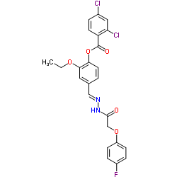 2-Ethoxy-4-[(E)-{[(4-fluorophenoxy)acetyl]hydrazono}methyl]phenyl 2,4-dichlorobenzoate结构式