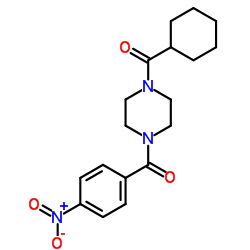 Cyclohexyl[4-(4-nitrobenzoyl)-1-piperazinyl]methanone结构式