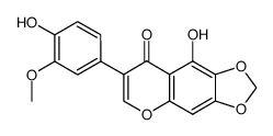 9-Hydroxy-7-(4-hydroxy-3-methoxyphenyl)-8H-1,3-dioxolo[4,5-g][1]benzopyran-8-one结构式