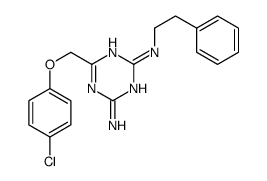 6-[(4-chlorophenoxy)methyl]-2-N-(2-phenylethyl)-1,3,5-triazine-2,4-diamine结构式