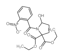 2,2-Pyrrolidinedicarboxylicacid, 5-hydroxy-1-(2-nitrobenzoyl)-, 2,2-diethyl ester结构式
