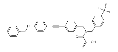 {(4-{[4-(benzyloxy)phenyl]ethynyl}benzyl)[4-(trifluoromethyl)benzyl]amino}(oxo)acetic acid结构式