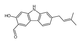 2-Hydroxy-7-(3-methyl-2-butenyl)-9H-carbazole-3-carbaldehyde Structure