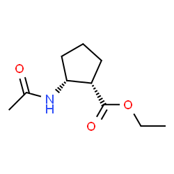 Cyclopentanecarboxylic acid, 2-(acetylamino)-, ethyl ester, (1S,2R)- (9CI) structure