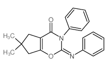 Cyclopenta[e]-1,3-oxazin-4(5H)-one,2,3,6,7-tetrahydro-6,6-dimethyl-3-phenyl-2-(phenylimino)-结构式