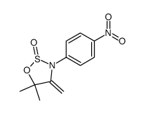 2-Oxo-3-(p-nitrophenyl)-4-methylen-5,5-dimethyl-1,2,3-oxathiazolidin结构式