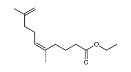 Ethyl-cis-5,9-dimethyldeca-5,9-dienoat结构式
