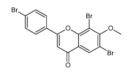 6,8-dibromo-2-(4-bromophenyl)-7-methoxychromen-4-one结构式