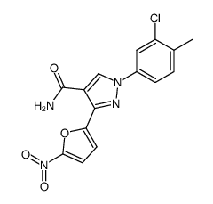 1-(3-chloro-4-methyl-phenyl)-3-(5-nitro-furan-2-yl)-1H-pyrazole-4-carboxylic acid amide结构式