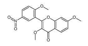 3,7-dimethoxy-2-(2-methoxy-5-nitrophenyl)chromen-4-one结构式