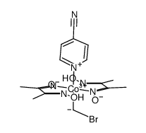 trans-bis(dimethylglyoximato)(CH2Br)(4-cyanopyridine)cobalt(III)结构式
