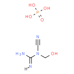 N-cyano-N-(hydroxymethyl)guanidinium phosphate structure