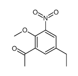 Ethanone, 1-(5-ethyl-2-methoxy-3-nitrophenyl)- (9CI) Structure