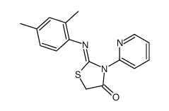 2-(2,4-dimethylphenyl)imino-3-pyridin-2-yl-1,3-thiazolidin-4-one结构式