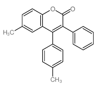 6-methyl-4-(4-methylphenyl)-3-phenyl-chromen-2-one结构式