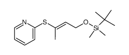 (E)-2-((4-((tert-butyldimethylsilyl)oxy)but-2-en-2-yl)thio)pyridine结构式