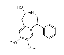 7,8-dimethoxy-5-phenyl-1,3,4,5-tetrahydro-3-benzazepin-2-one结构式