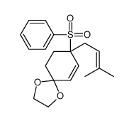 8-(benzenesulfonyl)-8-(3-methylbut-2-enyl)-1,4-dioxaspiro[4.5]dec-6-ene结构式