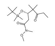 (S)-3-(tert-Butyl-dimethyl-silanyloxy)-4,4-dimethyl-5-oxo-heptanoic acid methoxy-methyl-amide Structure