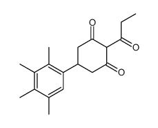 2-propanoyl-5-(2,3,4,5-tetramethylphenyl)cyclohexane-1,3-dione Structure